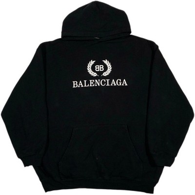 2018 Balenciaga Crest Logo Spellout Hoodie Sweater Size Small Fits