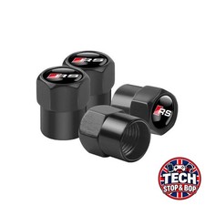 Audi RS Tyre Dust Valve Caps Metal Set of 4 with Red O-Ring