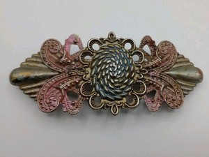 Vintage Hair Clip Accessory Barrette Jewelry Flowers 5 Inches Marked Korea