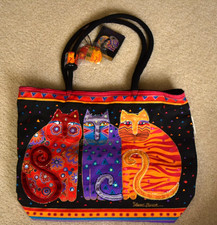 NEW Laurel Burch FELINE FRIENDS LB771 Shoulder Tote Zipper Top 19"x15" NWT