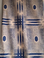 Patterned Pair of Curtains. 72x48 Blue & Mustard Yellow. VGC Used Once. Bargain