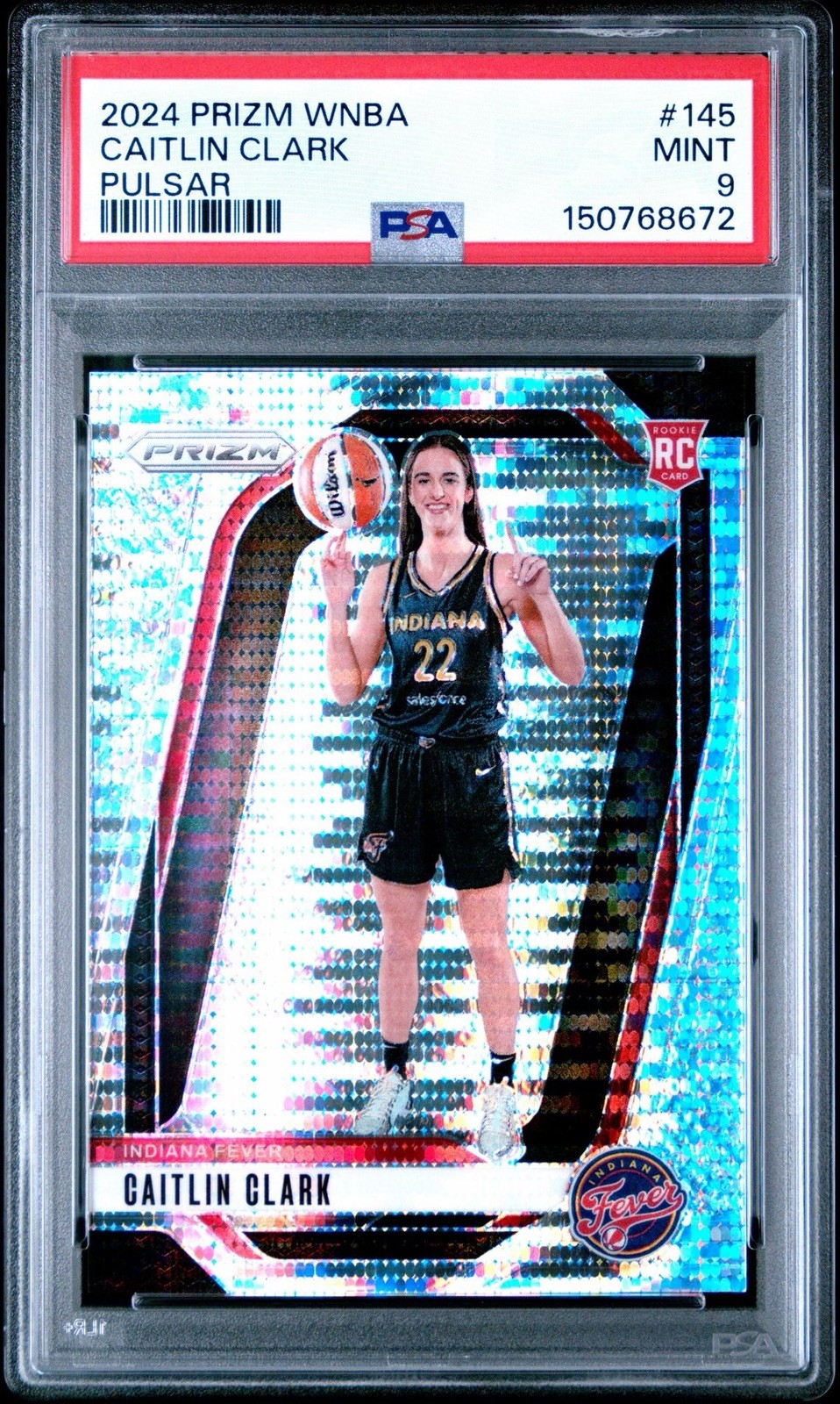 2024 Panini Prizm WNBA - Caitlin Clark #145 Pulsar /499 (RC) PSA 9 Fever Rookie 