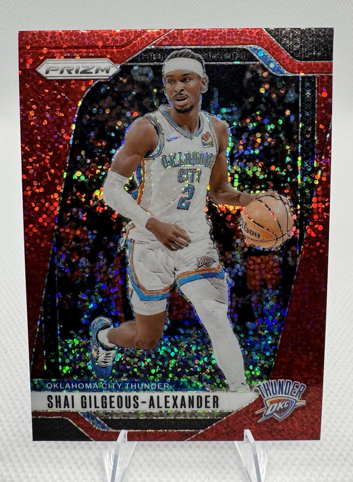 Shai Gilgeous Alexander 2024-25 Panini Prizm Red Sparkle Thunder #113