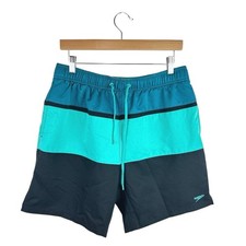Speedo Redondo Edge Volley Men's Multicolor Colorblock Swim Trunks Shorts Size L
