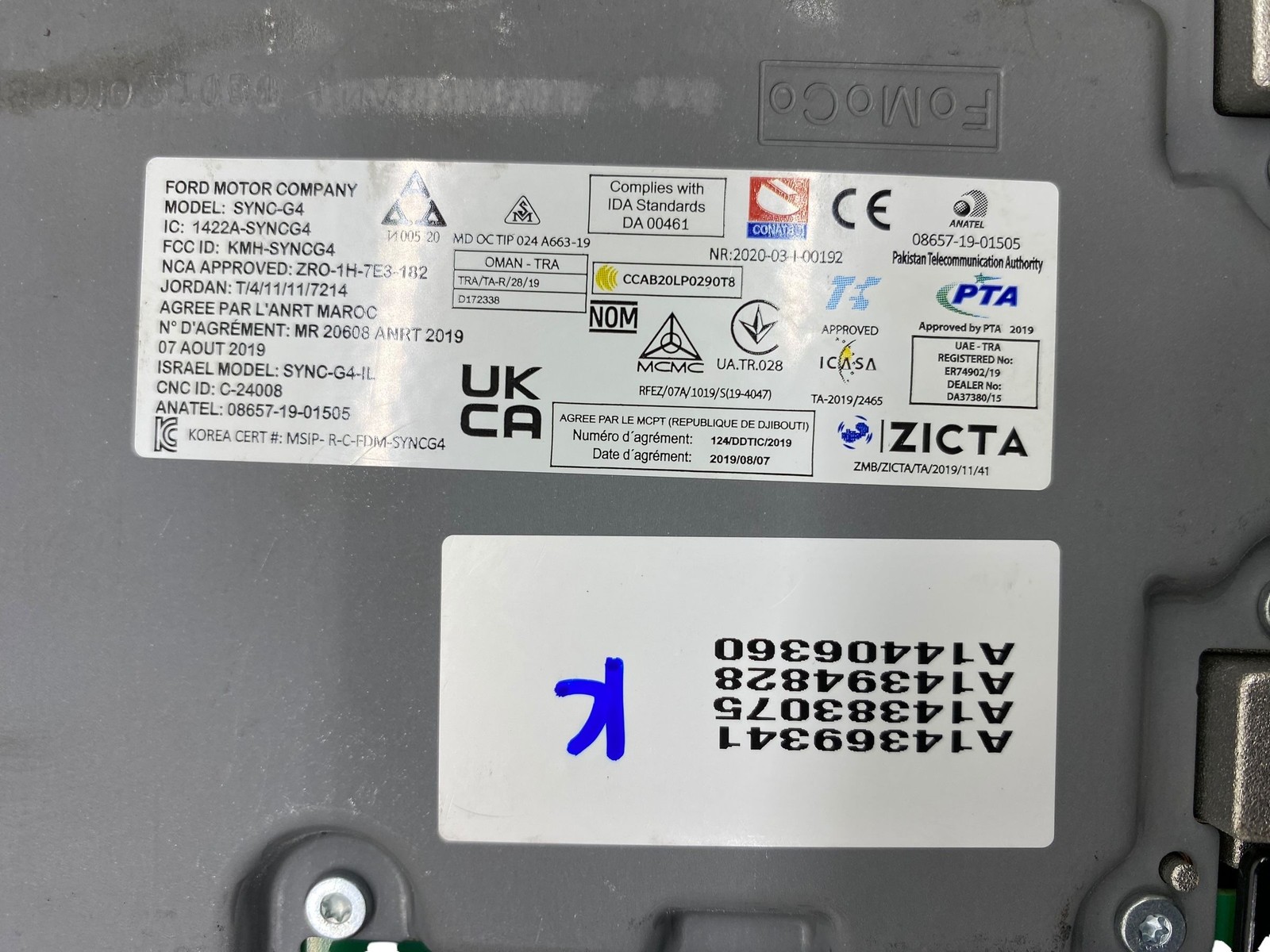 2022 FORD F150 SYNC 4 APIM COMMUNICATION CONTROL MODULE MU5T-14G670-YKJ OEM