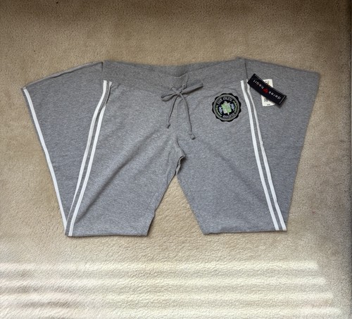 NWT VINTAGE Y2K DEREK HEART SWEATPANTS GRAY GREY ATHLETIC PREPPY COMFY XL