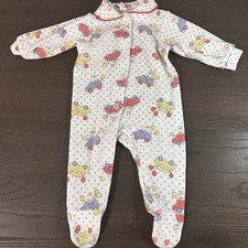 Vintage Carter  s Terry Cloth Footed Sleeper Size 0-3 Month Medium Cars Bunny AOP