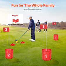 Backyard Golf Game 3 Hole Portable Outdoor Bucket Golf Game - Perfect for Kids a