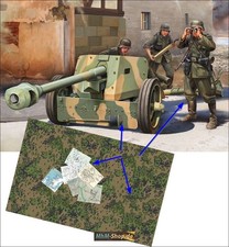 I Love Kit/German Pak 40 7.5cm Anti-Tank Gun+Decke(Stoff)+6Karten+Figuren 1:16