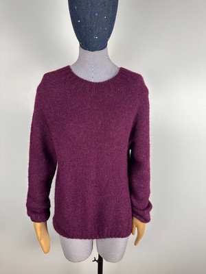 Bella Di Notte Womens Alpaca Sweater Burgundy Pullover Size M