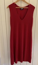 Reformation Red Women XS Midi Straight Sleeveless Dress