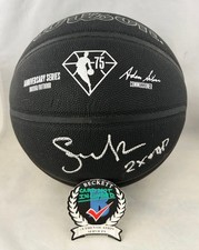 Steve Nash Signed 75th Anniversary Basketball Phoenix Suns Beckett BAS COA