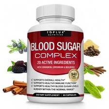 Blood Sugar Support Health Supplement, All Natural Herbal Blend, 60 Vegetarian C