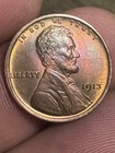 1913 lincoln cent penny Red Gem Bu Toned — photo 2