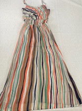 Aire Los Angeles Maxi Dress Womens 23 Multicolor Stripe Smocked Waist Sleeveless