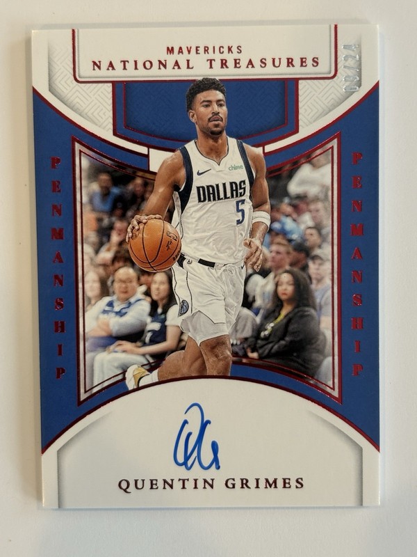 2024-25 Panini National Treasures Quentin Grimes Penmanship /24 Auto