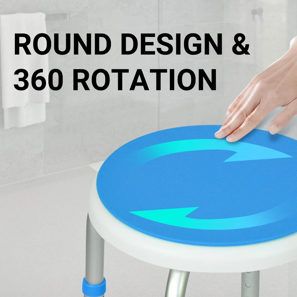 Altus Adjustable Swivel Shower Stool Aluminum Shower Chair Bath Stool for Elderl - image 3 of 4