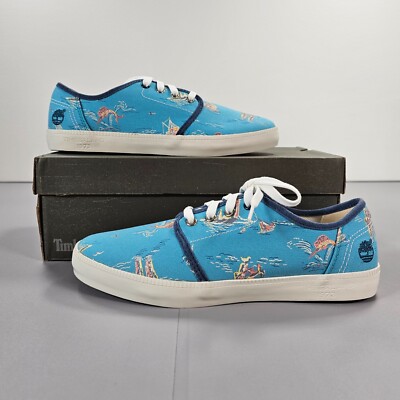 Timberland Herren Canvas Schuhe blau 8,5 UK Newport Bay Maui Spitzenschuhe A14WP