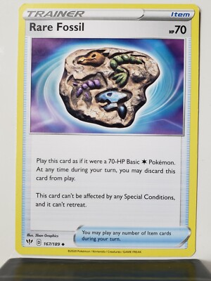 Rare Fossil 167/189 Near Mint - B1G1F Darkness Ablaze