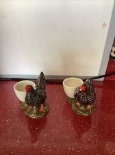 Collectible Rare Maran Chicken Egg Cup And A Scot’s Grey - Quail Ceramics X2