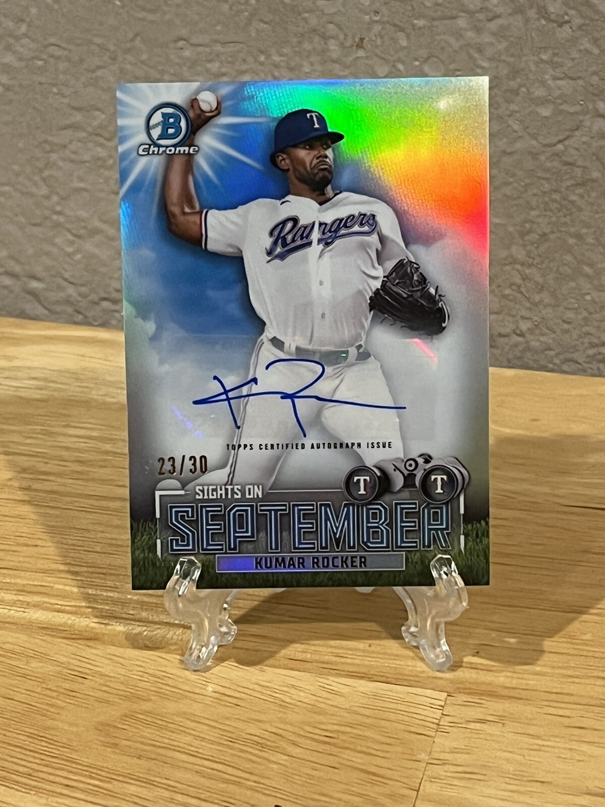 2023 Bowman Chrome Kumar Rocker Sights On September Auto Refractor 23/30