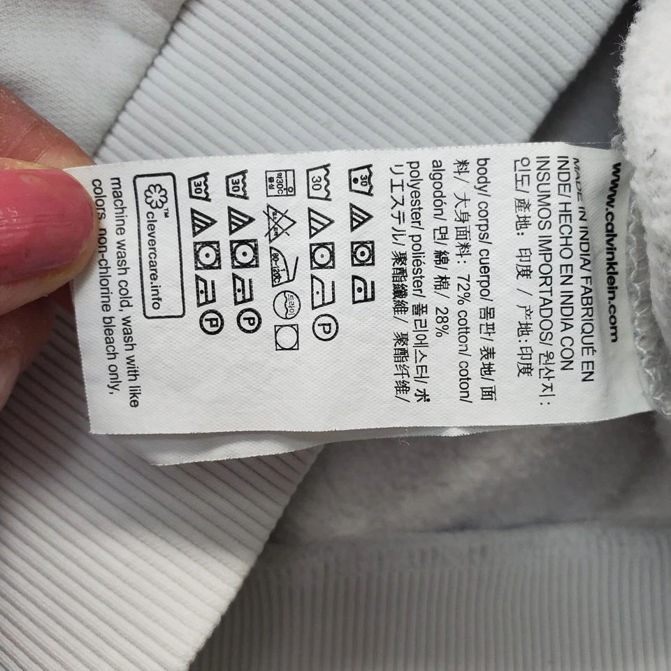 Calvin Klein 卫衣男式小号多羊毛衬里罗纹袖口和下摆圆领 — 第 4/4 张图片