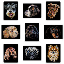 Metal Wall Plaque with Stunning Dog Fractal Art Design. Over 90 designs.