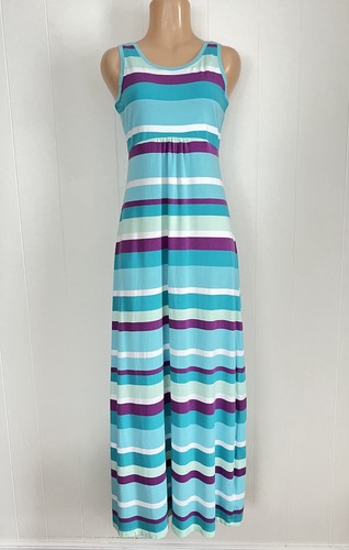 Columbia Reel Beauty II Maxi Sommerkleid S türkis lila Streifen Omni-Wick Beach - Bild 2 von 10