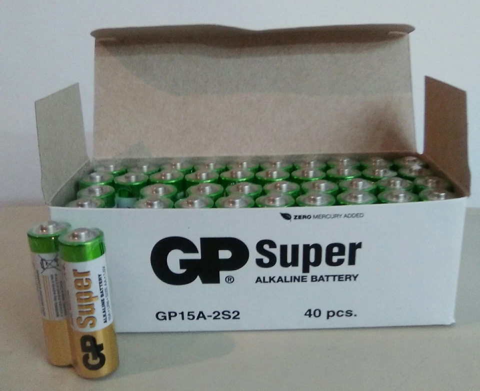40 Pilas AA Super alcalinas. Pila alcalina LR06 GP