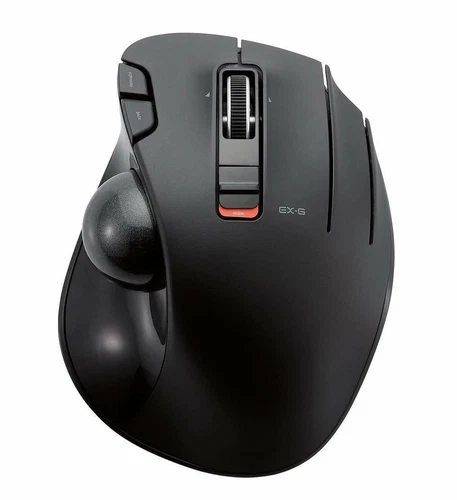 ELECOM M-XT3DRBK Wireless Trackball Mouse 6-Button with Smooth Tracking Functio