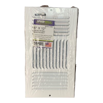 SPEEDI-GRILLE 6 in. x 12 in. Ceiling or Wall Register 3-way SG-612 CW3