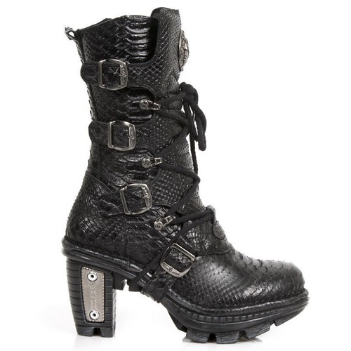 NewRock NEW ROCK NEOTR005S19 BLACK PYTHON RAW ROCK PUNK LADIES LEATHER