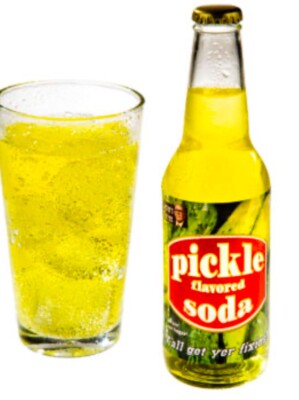 Lester's Fixins Pickle  Flavored Soda, 4 x12 oz. Bottle. Crazy Unique Flavor Pop