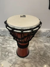 TOCA HAND PERCUSSION DRUM  W/ ROPE 12” HIGH  RED INSTRUMENT