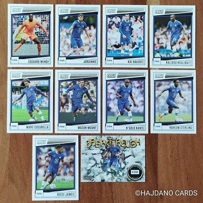 Chelsea FC 10x   2022-23 Score FIFA Soccer Complete Base Set Lot Breakthrough