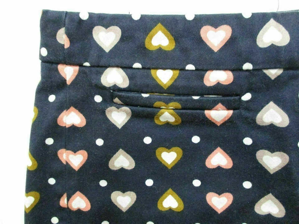 Pantalones Cortos para Mujer J.CREW #SHA1525 Algodón Lunares Estampado Corazón Azul Marino Foto 3 de 4