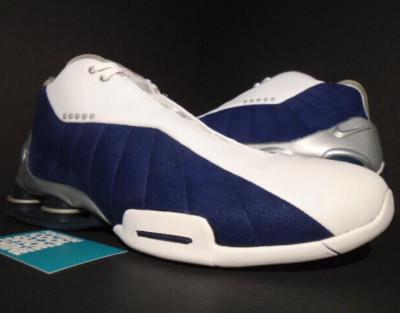 01 NIKE SHOX BB4 VINCE CARTER VC TB WHITE SILVER NAVY BLUE GREY