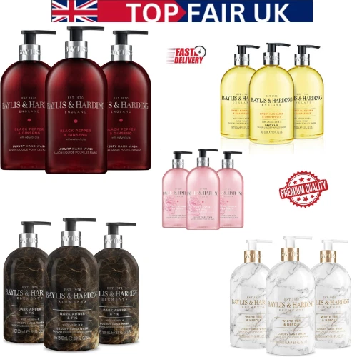 Baylis & Harding Jasmine & Grapefruit 500ml x 3 Antibac Hand Wash Liquid Soap UK