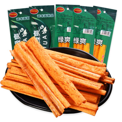 千味源绿爽辣条 16g*10bags 8090后童年怀旧麻辣棒校园五毛钱辣条小吃零食辣片 Qian Wei yuan Shuang spicy strips