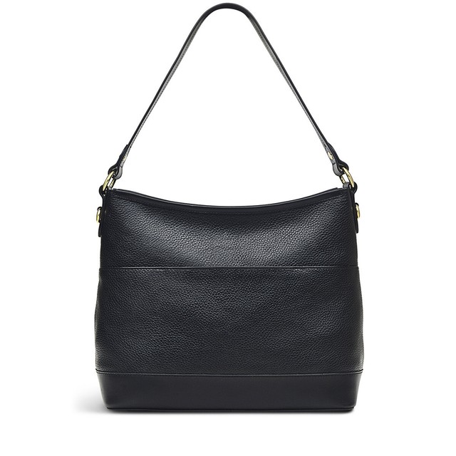 Radley Shoulder Bag Black Medium Babington Plain Ziptop Leather Handbag
