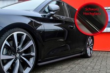 Bi Seitenschweller Sideskirts mit Wing hinten ABS für Seat Leon KL Schwarzglanz