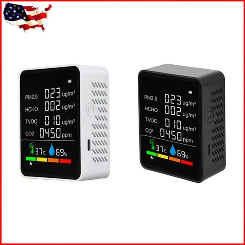 6 in 1 Carbon Dioxide TVOC HCHO Temperature Humidity Tester Air Quality Monitor