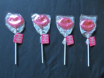 (4) Belgian Milk Chocolate Foiled Lips Pop Lollipop 1.76 Oz Each *D