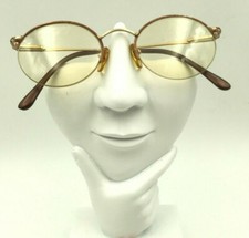 Vintage Laura Ashley Brown Gold Metal Oval Half-Rimmed Sunglasses FRAMES ONLY