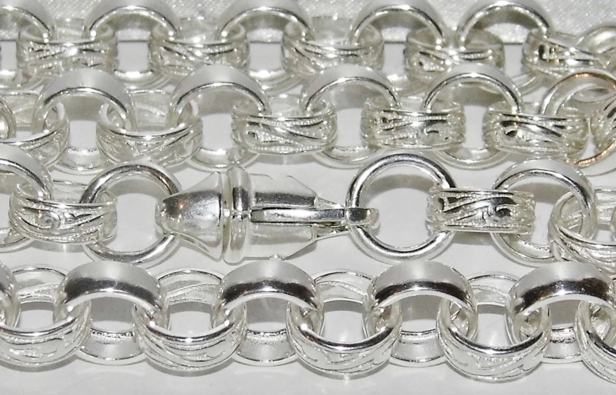 MEN S STERLING SILVER HEAVY BELCHER CHAIN 26 INCH 88.9 grams