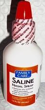 Family Care SALINE Nasal Spray w/Sodium Chloride 0.65 Lot of 1 to 12 1.5 Oz