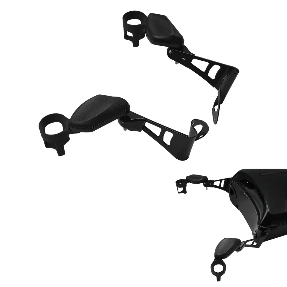 Reposabrazos de pasajero negro reposabrazos soporte para bebidas apto para Harley Road Glide 14-25 Foto 2 de 4