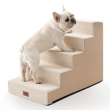 Dog Stairs for Small Dogs, 5 Tier Wider Pet Stairs for High Beds, 23.6" H Non...