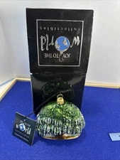 Vintage Joy to the World Glass Ornament 4 In Xmas Tree W Original Box