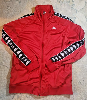 Kappa Vintage Track Jacket Red Full Zip Up Mens Sz L Fits Like Mens Size Small
